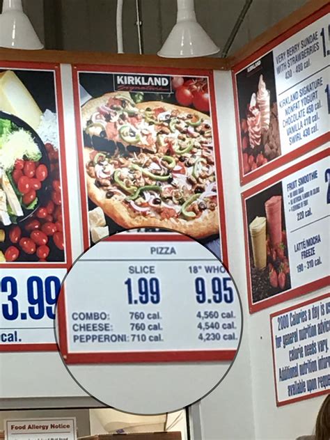 Two-crust pack's price is 10. . Costco pepperoni pizza calories per slice